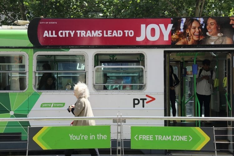 Free Tram Zone in Melbourne CBD Australia