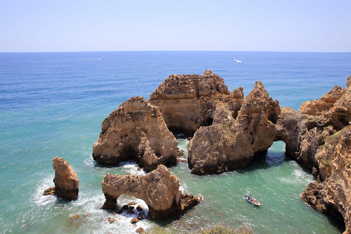 The Algarve in southern Portugal rock formations