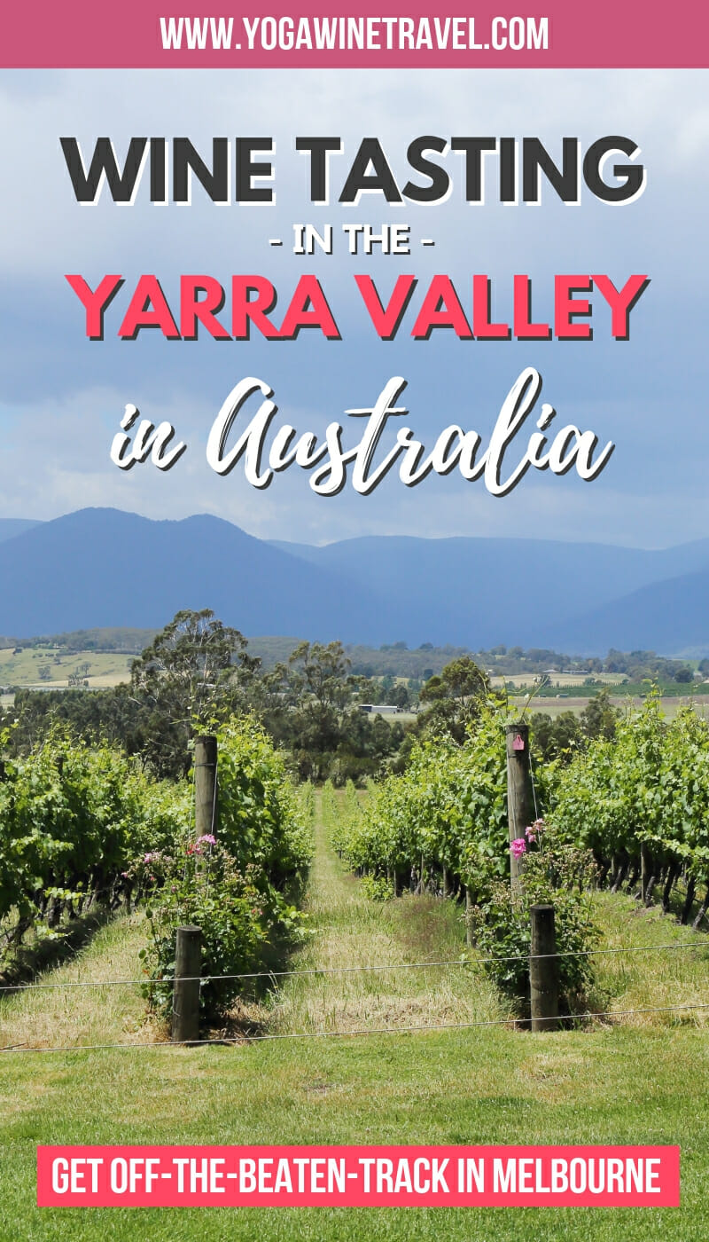 Vineyard in the Yarra Valley Australia with text overlay