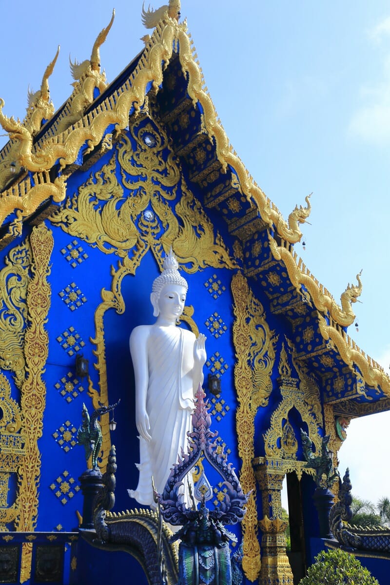 Wat Rong Suea Ten Blue Temple in Chiang Rai Thailand