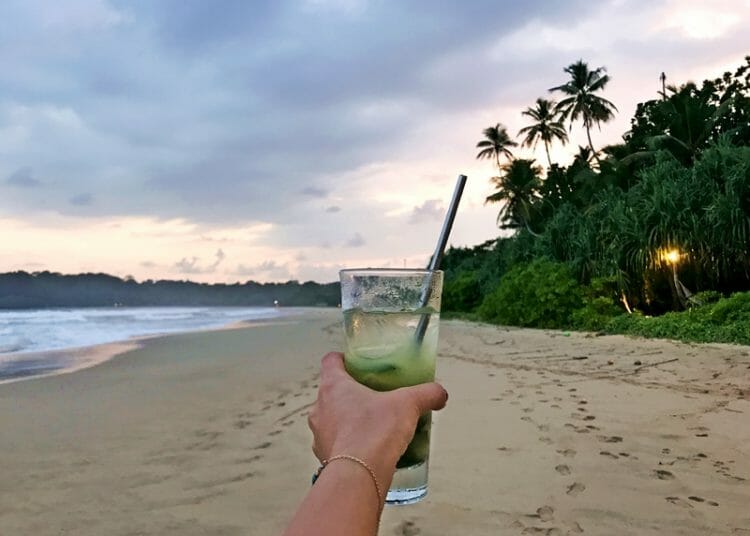 Cocktails at Zephyr on Talalla Beach in Sri Lanka