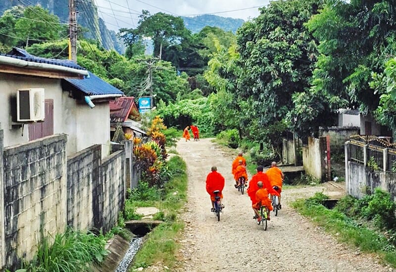 Monks in Vang Vieng Laos