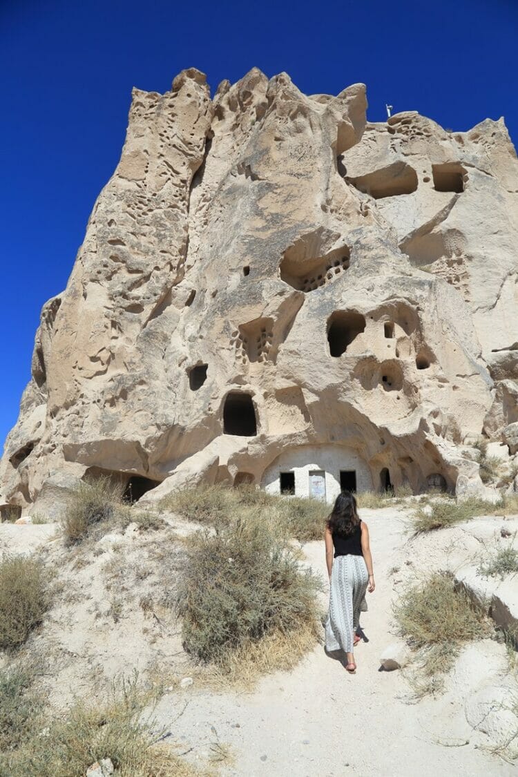 Uchisar Castle in Cappadocia Turkey