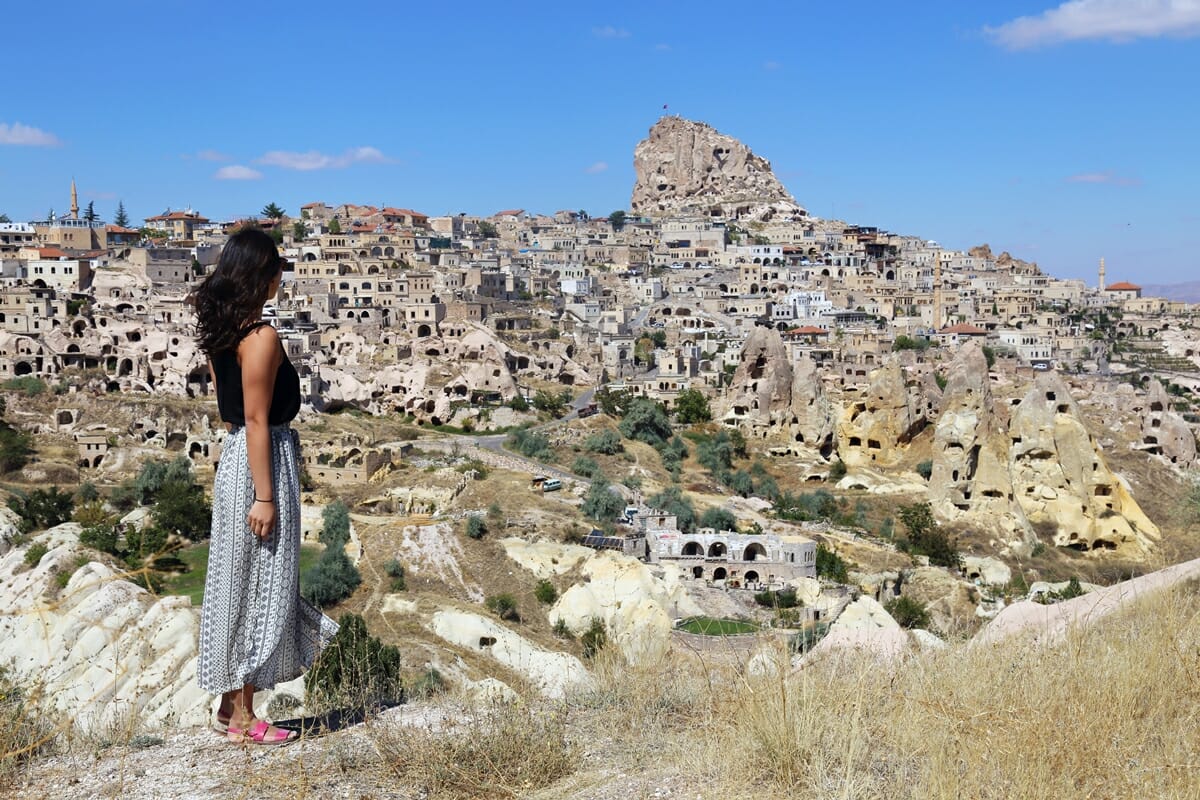 Uchisar Castle in Cappadocia Turkey