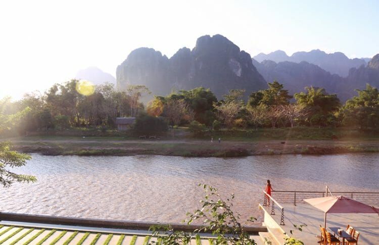 View from Inthira Vang Vieng in Laos