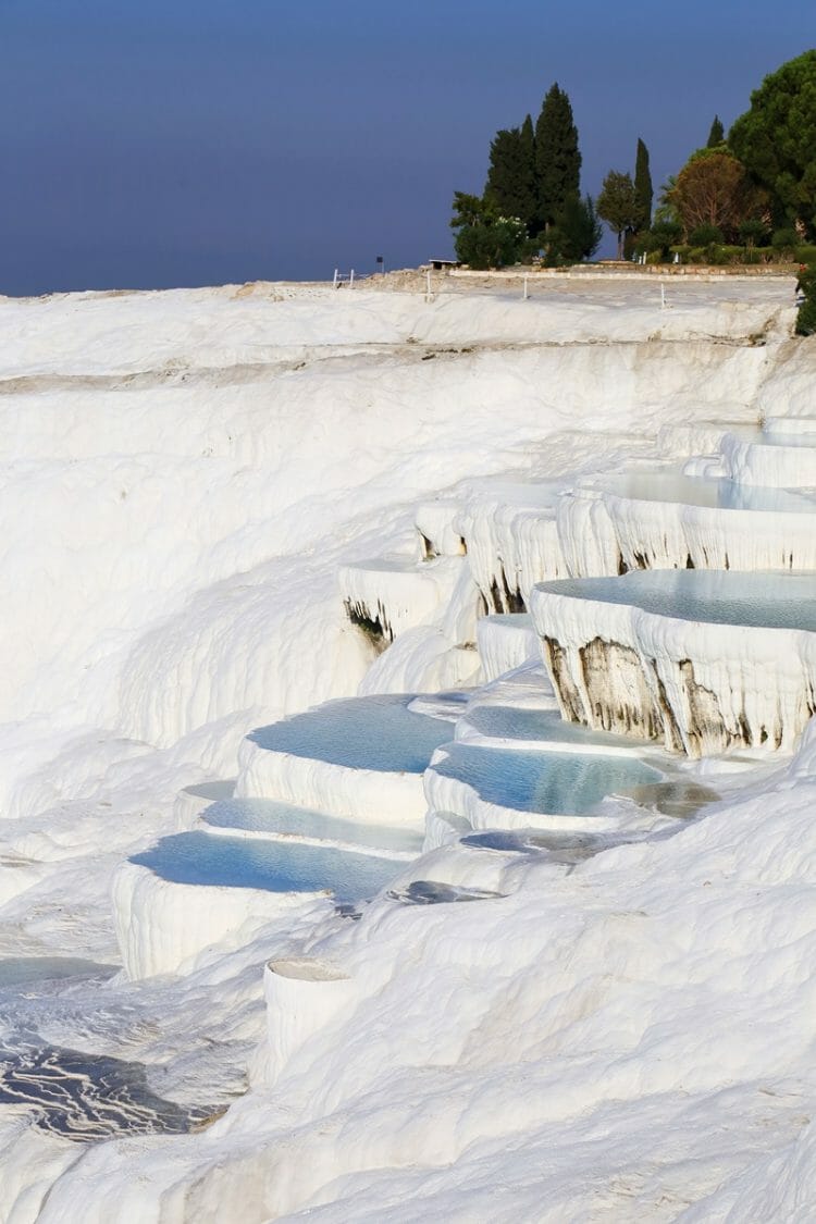 Closed off section of Pamukkale Travertines in Turkey