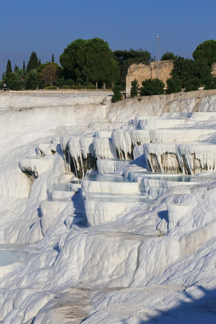 Closed off section of Pamukkale Travertines in Turkey