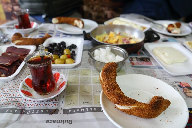 Turkish breakfast in Istanbul Turkiye