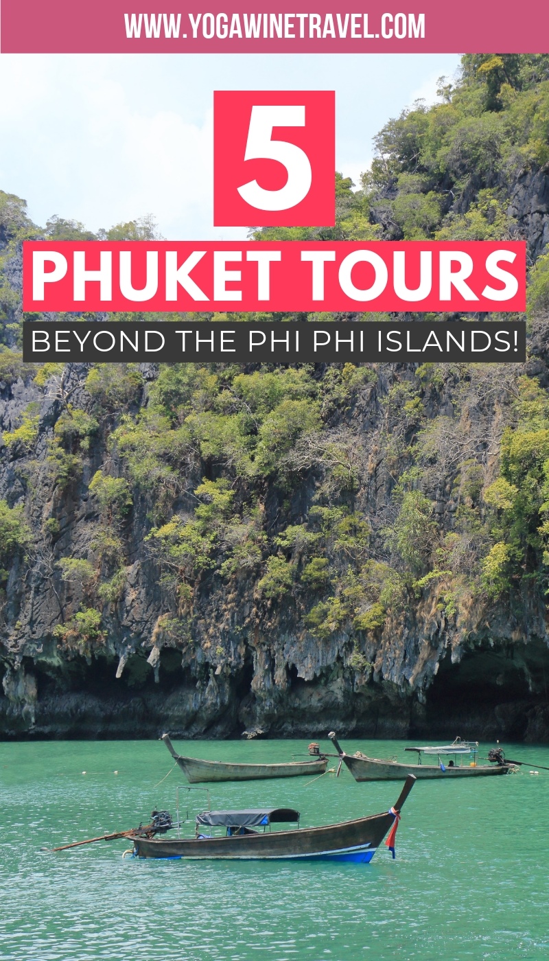 Phang Nga national marine park in Thailand with text overlay
