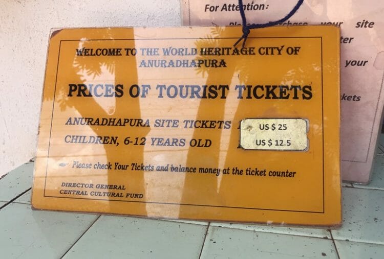 Anuradhapura ticket office in Sri Lanka