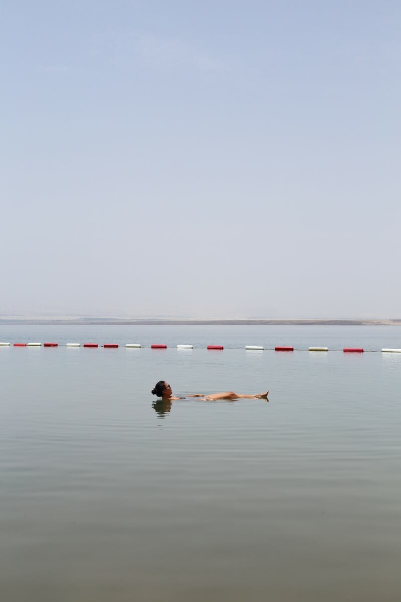 Floating in the Dead Sea in Jordan