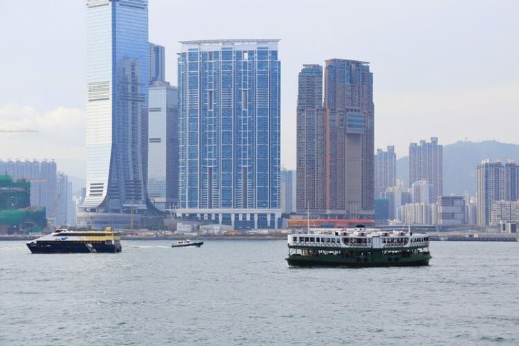 Star Ferry crossing Victoria Harbour in Hong Kong