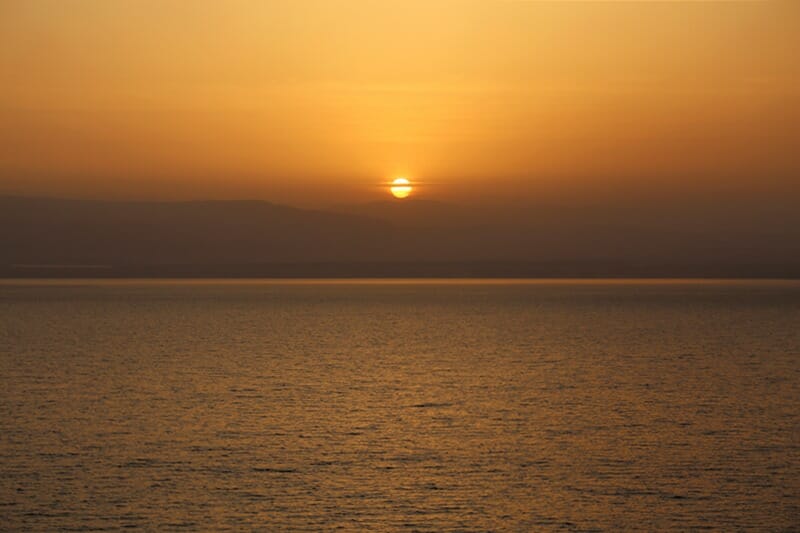 Sunset at the Dead Sea in Jordan