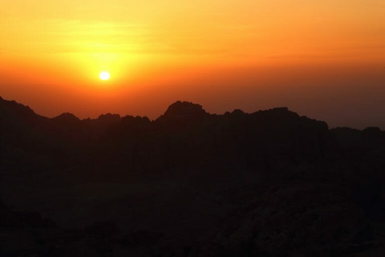Sunset in Petra Jordan