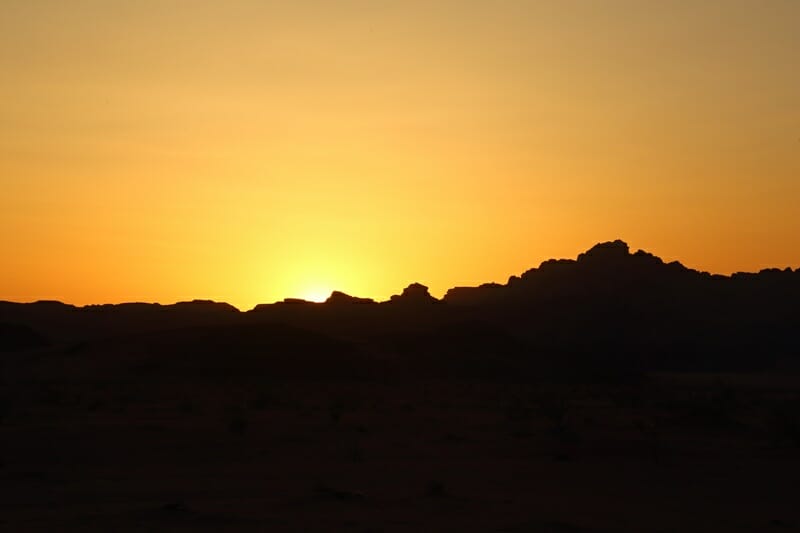 Sunset in Wadi Rum Jordan