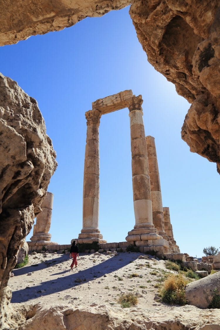 Temple of Hercules at the Citadel in Amman Jordan