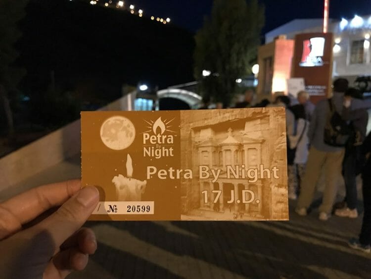 Ticket for Petra By Night in Jordan