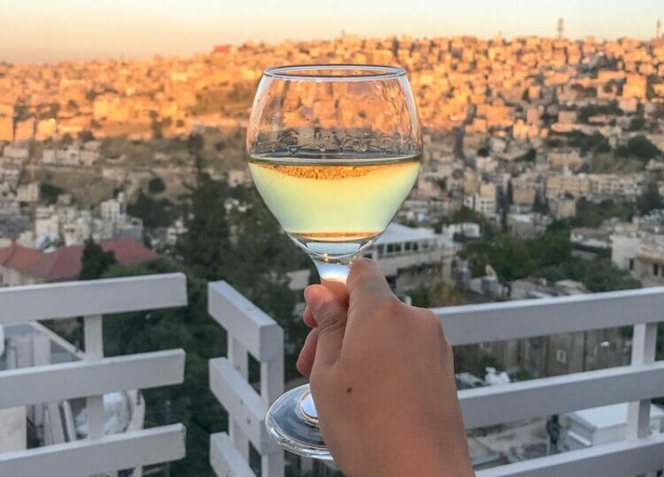 Wine rooftop bar in Amman Jordan