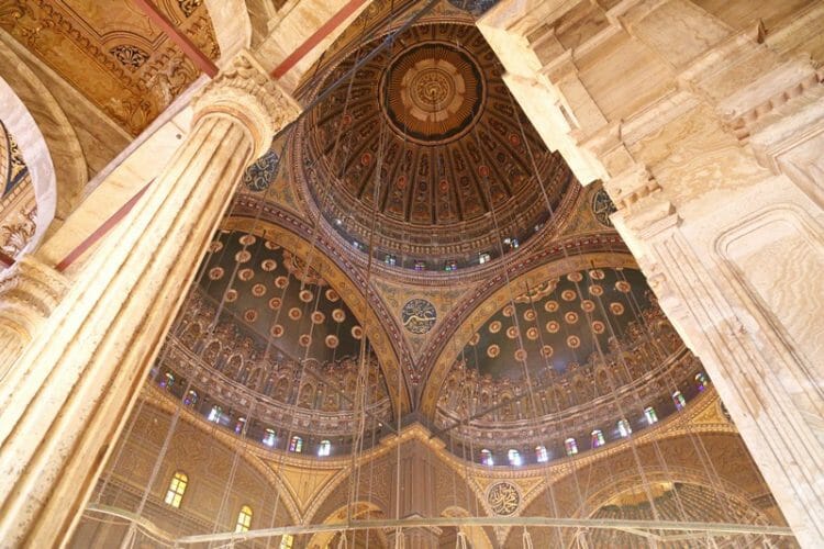 Mohamed Ali Alabaster Mosque in Cairo Egypt ceiling