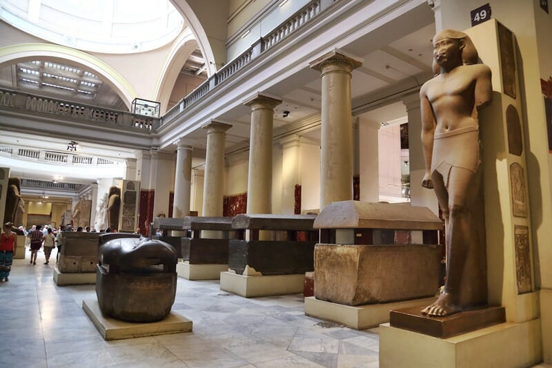 Sarcophaguses in Egyptian Museum in Cairo Egypt