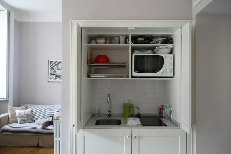 Zebra Rosso boutique apartments in Milan Italy kitchen