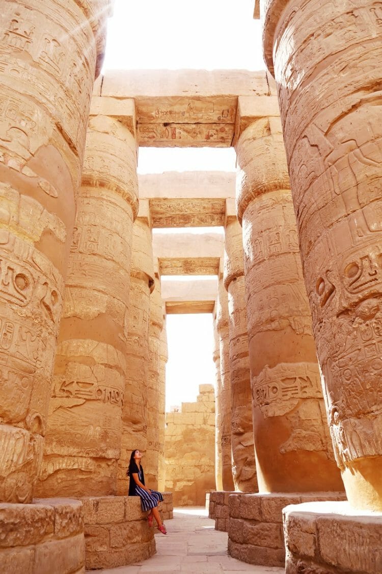Columns in the Karnak Temple Complex in Luxor Egypt 2