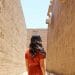 Edfu Temple in Egypt with woman