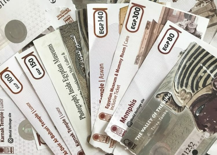 Entrance tickets in Egypt