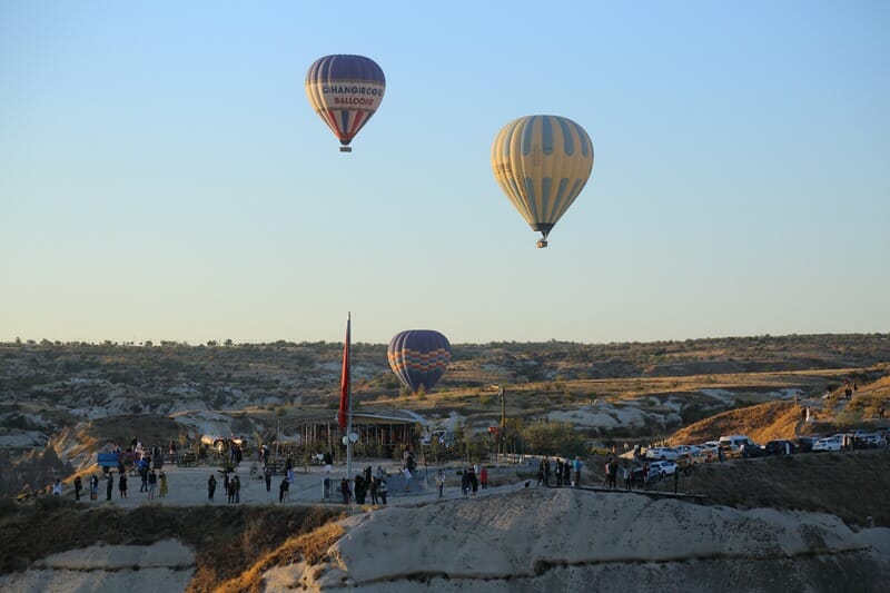 Hot air balloon view point in Cappadocia Turkey