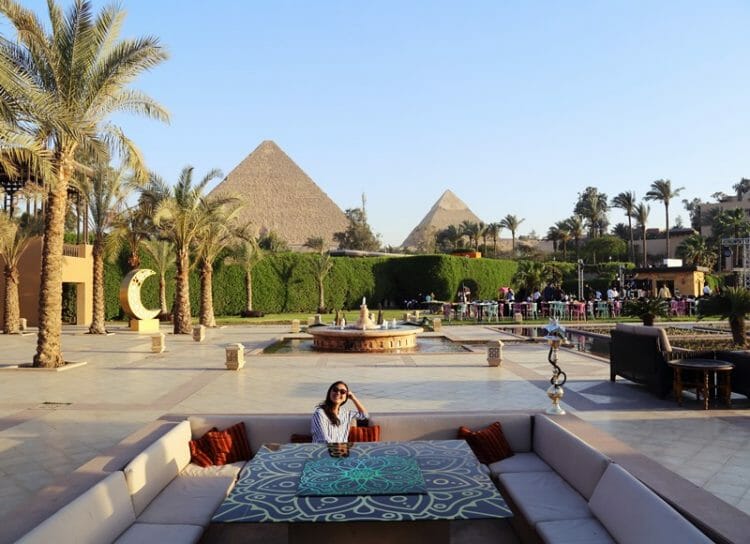 Outdoor bar at Marriott Mena House in Cairo Egypt