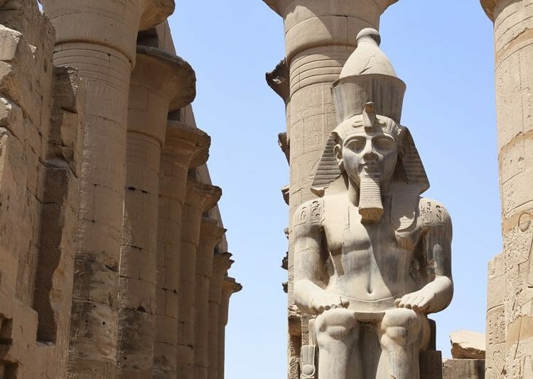 Ramses II statue at the Luxor Temple in Luxor Egypt