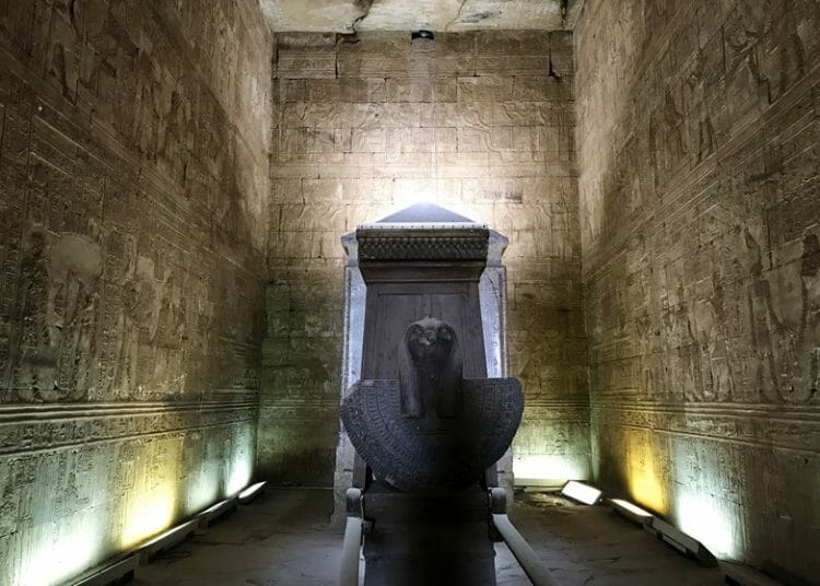 Sanctuary at the Temple of Horus in Edfu in Egypt