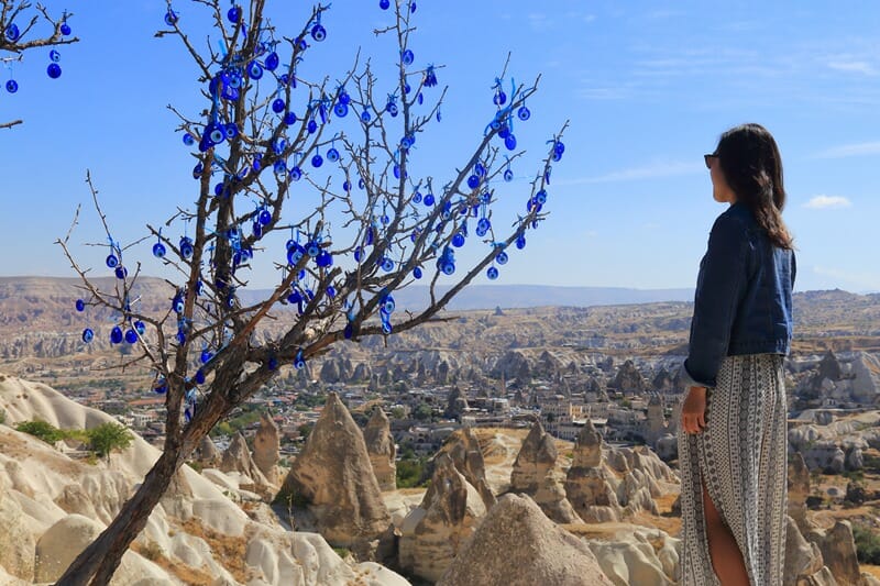 Standing at viewpoint in Cappadocia Turkey