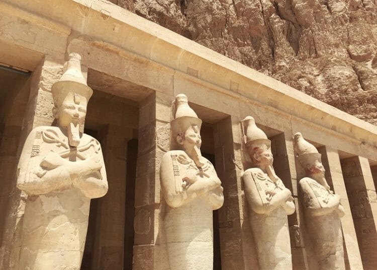 Statues of Hatshepsut in Luxor Egypt