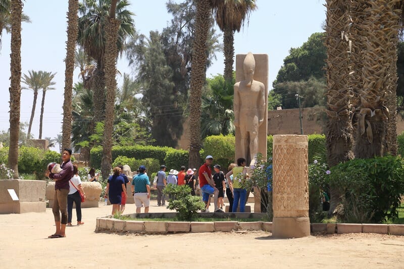 Tourists in Memphis Cairo Egypt