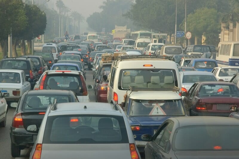 Traffic jam in Cairo Egypt
