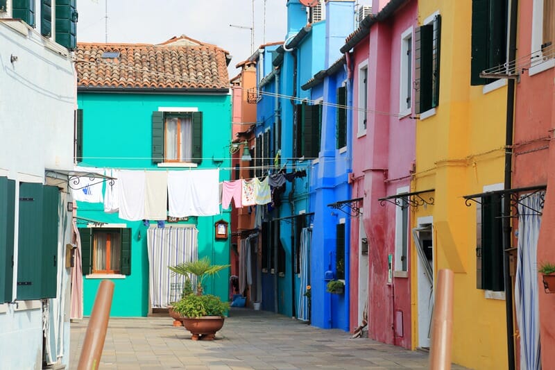 Courtyards in Burano Italy