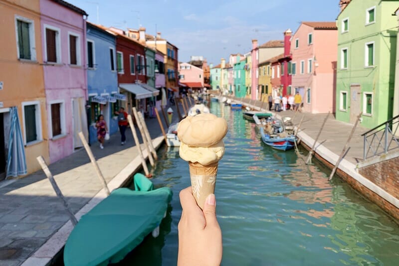 Ice cream in Burano Italy