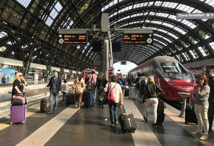 Milan train station in Italy