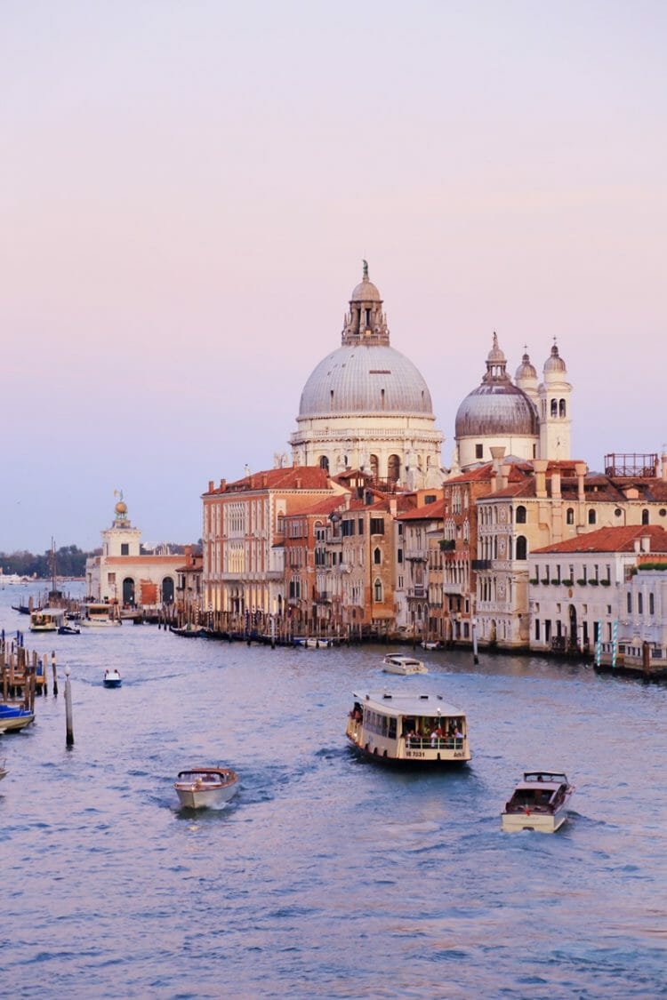 Venice Grand Canal at dusk in Italy