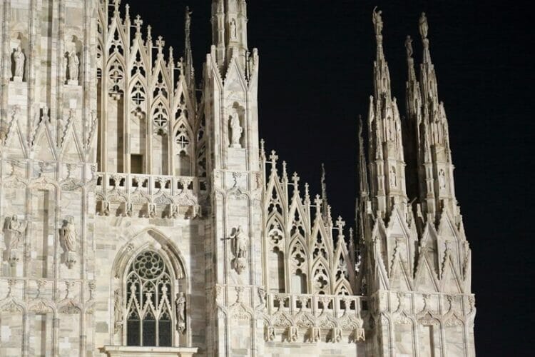 Duomo di Milano in Italy close up