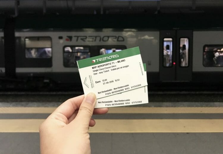 Malpensa Express train ticket in Milan Italy