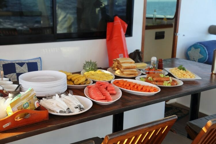 Breakfast aboard Sail Lanka in south Sri Lanka