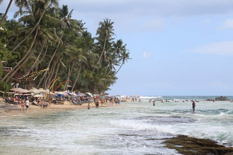 Dalawella Beach in southern Sri Lanka