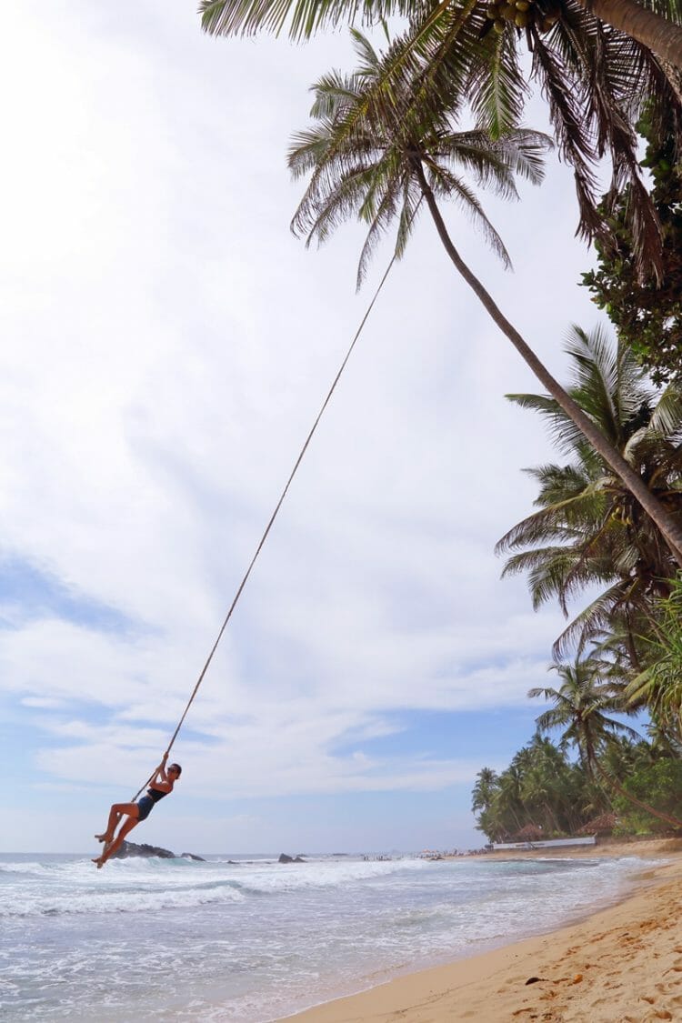 Dalawella rope swing in south Sri Lanka