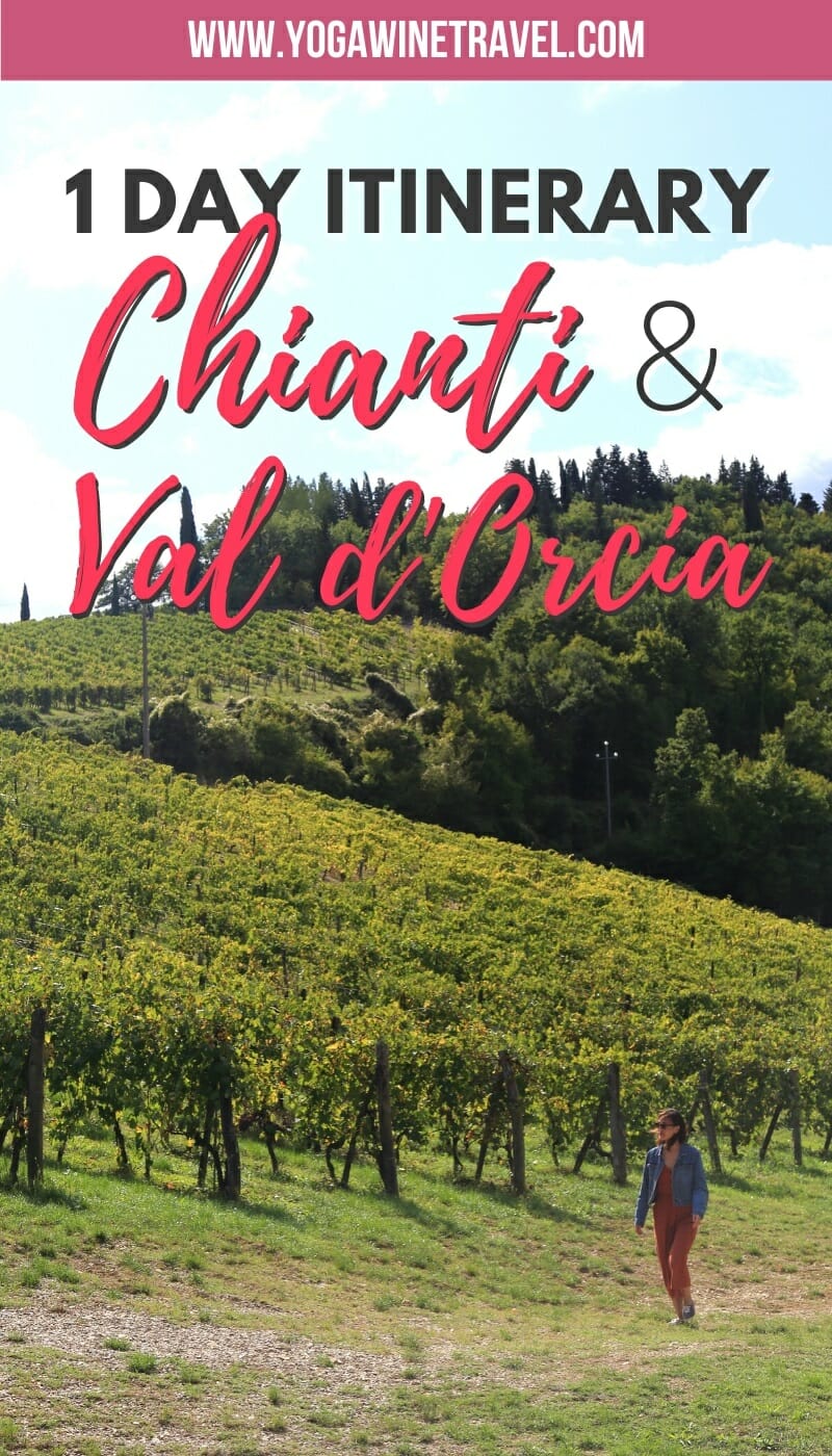 Vineyards in Chianti Italy with text overlay