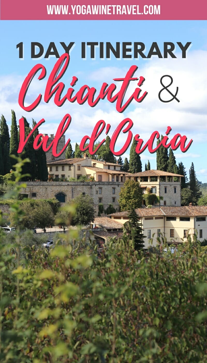 Castle in Chianti Tuscany Italy with text overlay