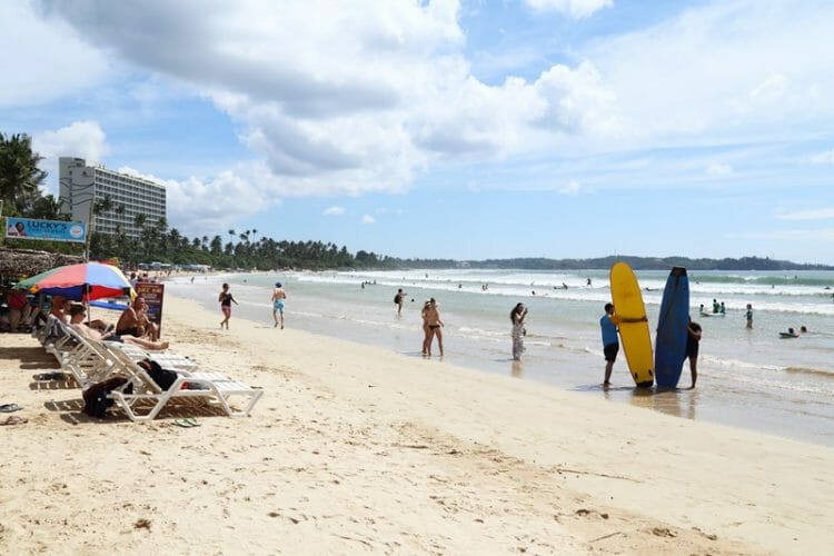 Weligama Beach in southern Sri Lanka