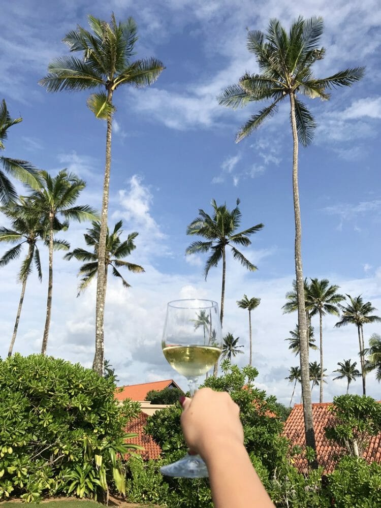 Wine glass at Cape Weligama in Sri Lanka