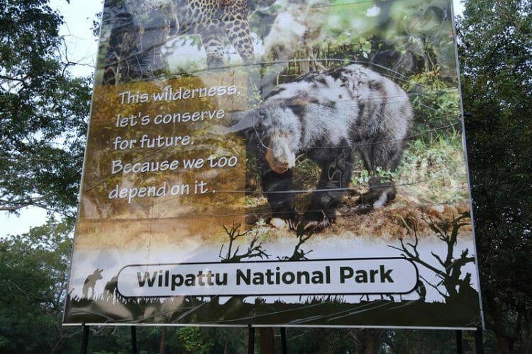 Wilpattu National Park billboard